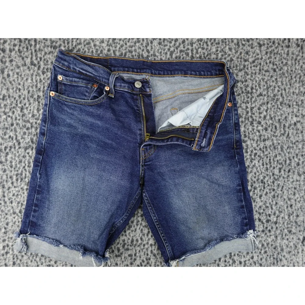 Levis 511 Cutoff Shorts Mens 31 Blue Slim Fit Medium Wash Raw Hem 36555-0326